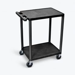 HE 24 in. W x 18 in. D x 33.5 in. H, 2-Shelf Utility Cart, in Black by Luxor