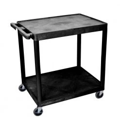 HE 32 in. 2-Shelf Utility Cart in Black by Luxor