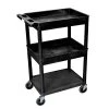 STC 24 in. W x 18 in. D 3 Top/ Middle Tub and Flat Bottom Shelf Utility Cart by Luxor