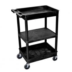 STC 24 in. 3-Shelf Utility Cart in Black by Luxor