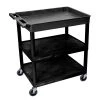 TC 32 in. 3-Shelf Utility Cart in Black by Luxor