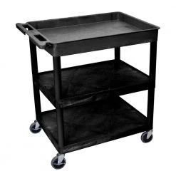 TC 32 in. 3-Shelf Utility Cart in Black by Luxor