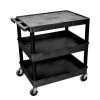TC 32 in. 3-Shelf Utility Cart in Black by Luxor