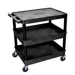 TC 32 in. 3-Shelf Utility Cart in Black by Luxor