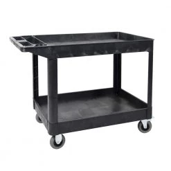 XL 24 in. x 45 in. 2-Shelf Heavy-Duty Utility Cart 5 in. Casters by Luxor