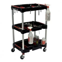 22.75 in. W x 18 in. D x 32 in. H Multipurpose Utility Cart, Black/Red by Luxor