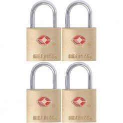 7/8 in. (22 mm) Brass Keyed Lock (4-Pack) by Brinks