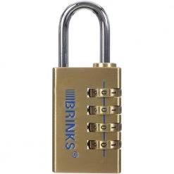 1-3/16 in. (30 mm) Resettable Combination Solid Brass Padlock by Brinks