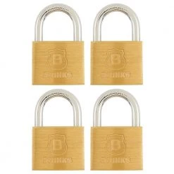 1-9/16 in. (40 mm) Solid Brass Keyed Lock (4-Pack) by Brinks