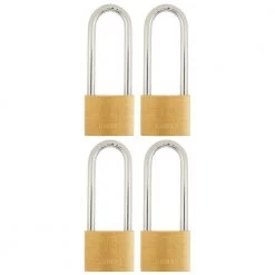 1-9/16 in. (40 mm) Solid Brass Keyed Lock with 2 in. Shackle (4-Pack) by Brinks