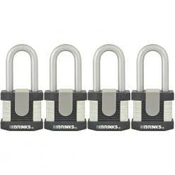 50 mm Laminated Steel Commercial Padlock (4 Pack) by Brinks