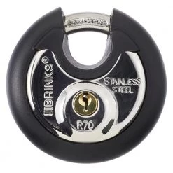 70mm Commercial Stainless Steel Discus Padlock (2-Pack) by Brinks
