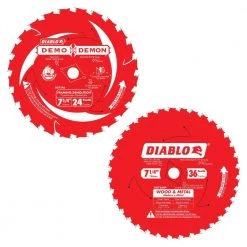 7-1/4 in. 24-Tooth Demo Demon Framing/Demolition and 7-1/4 in. x 36-Tooth Wood and Metal Circular Saw Blades (2-Blades) by Diablo