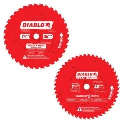 7-1/4 in. x 36-Tooth Wood and Metal and 7-1/4 in. x 48-Tooth Cermet II Metals and Stainless Steel Saw Blades (2-Blades) by Diablo