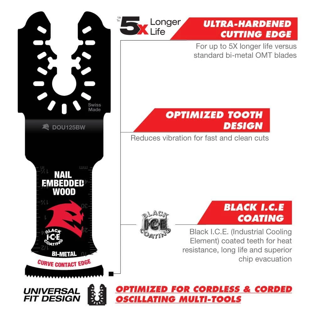 1‑1/4 in. Universal Fit Bi‑Metal Oscillating Blade for Nail‑Embedded Wood by Diablo - Image 3