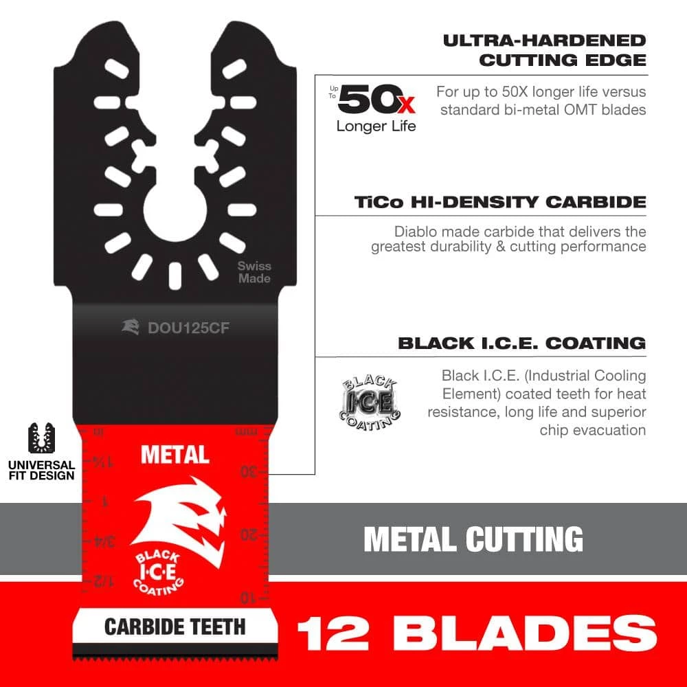 1-1/4 in. Universal Fit Carbide Oscillating Blades for Metal (3-Packs) (12-Blades) by Diablo - Image 3
