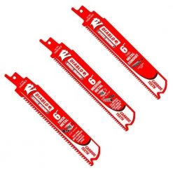 6 in. Carbide Tipped Reciprocating Blades for Thin Metal Conduit, Medium Metal and Thick Metal Cutting (3-Pack) by Diablo