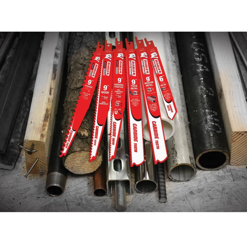 9 in. 5/7TPI Demo Carbide Reciprocating Blade for Nail-Embedded Wood (5-Pack) by Diablo - Image 4