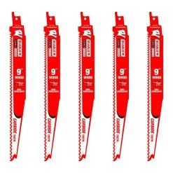 9 in. 5/7TPI Demo Carbide Reciprocating Blade for Nail-Embedded Wood (5-Pack) by Diablo