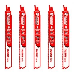 9 in. 8 TPI Steel Demon AMPED Carbide Reciprocating Saw Blade for Thick Metal Cutting (5-Pack) by Diablo