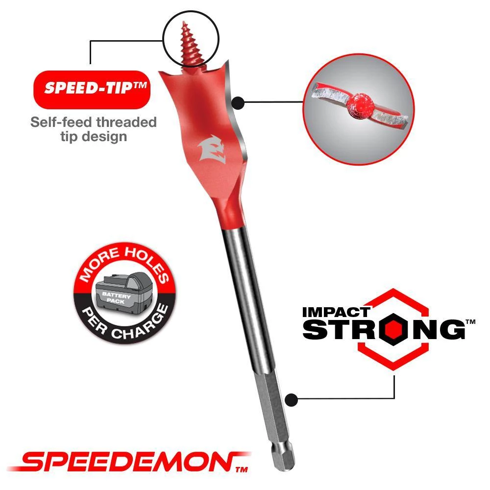 1 in. x 6 in. SPEEDemon Spade Bit (2-Packs, 10-Pack) by Diablo - Image 3
