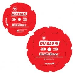 7-1/4 in. x 4-Tooth & 12 in. x 8-Tooth HARDIE Blade Polycrystalline Diamond Fiber Cement Circular Saw Blades (2-Blades) by Diablo