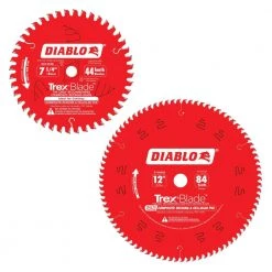 7-1/4 in. x 44-Tooth and 12 in. x 84-Tooth TREX Composite Material/Plastics Circular Saw Blades (2-Blades) by Diablo