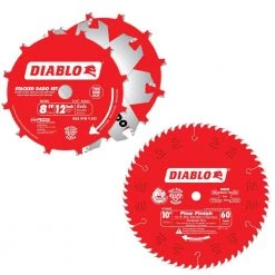 8 in x 12-Tooth Stacked Dado Saw Blade Set and 10 in. x 60-Tooth Fine Circular Saw Blade (6 Pieces) by Diablo