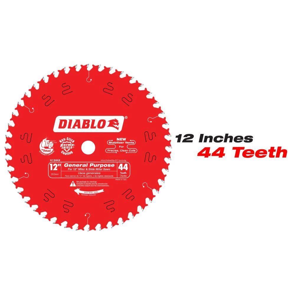 12 in. x 44-Tooth General Purpose and 12 in. x 80-Tooth Fine Circular Saw Blades (2-Blades) by Diablo - Image 3