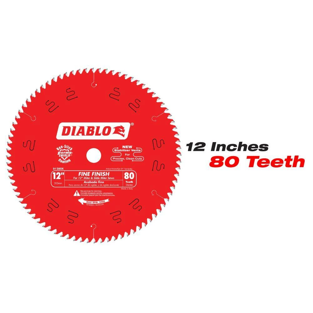 12 in. x 44-Tooth General Purpose and 12 in. x 80-Tooth Fine Circular Saw Blades (2-Blades) by Diablo - Image 2