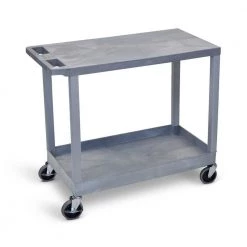 35.25 in. W x 18 in. D x 32.5 in. H 1-Tub and 1-Flat Shelf Utility Cart in Gray by Luxor