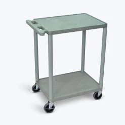 HE 24 in. W x 18 in. D x 33.5 in. H, 2-Shelf Utility Cart in Gray by Luxor