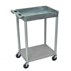 STC 24 in. W x 18 in. D Tub 2-Shelf Utility Cart Gray by Luxor