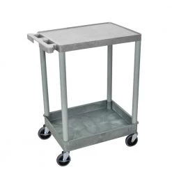 STC 24 in. 2-Shelf Utility Cart in Gray by Luxor