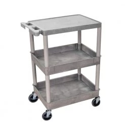 STC 24 in. 3-Shelf Utility Cart in Gray by Luxor