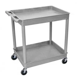 TC 32 in. Large Tub 2-Shelves Utility Cart - Gray by Luxor
