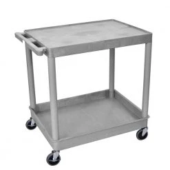 TC 32 in. W x 24 in. D Large Flat Top and Tub Bottom Shelf Utility Cart by Luxor