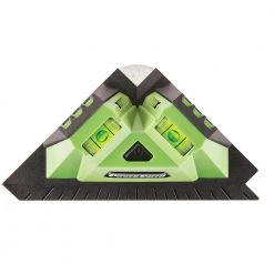 Tile and Flooring Laser Square with 2 90° Laser Lines, Two Built-In Bubble Vials, Wall Mount Plate and Batteries by PowerSmith