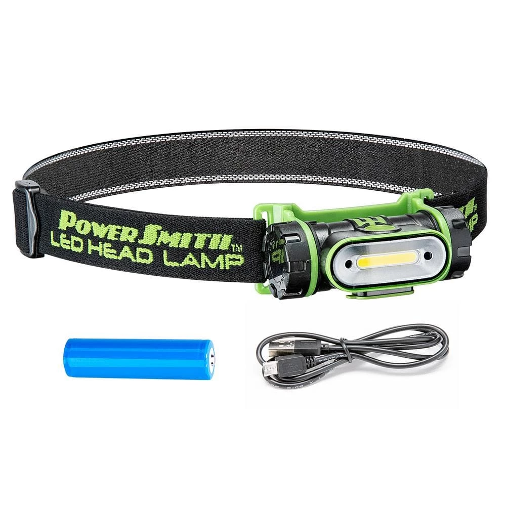 250 Lumen LED Motion-Sensor Rotatable Weatherproof Flood Headlamp with High/Low/Flashing Modes and Charger by PowerSmith