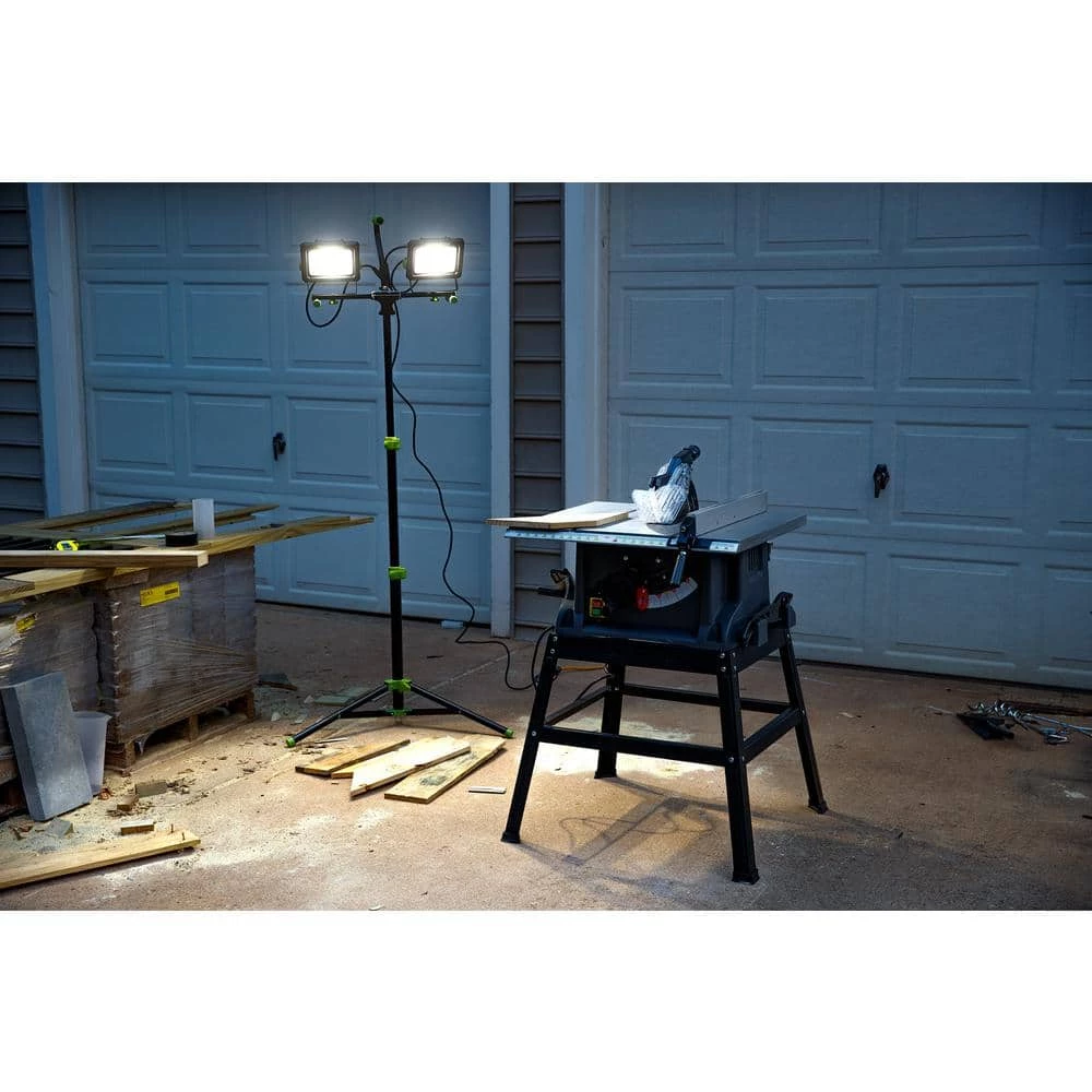 14,000 Lumens Dual-Head LED Work Light with Tripod and 9 ft. Power Cord by PowerSmith - Image 6