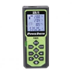 325 ft. Weatherproof Digital Laser Distance Measure with 4 Measuring Units, Fractional Display and Batteries by PowerSmith