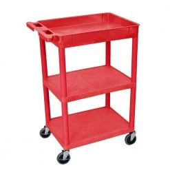 STC 24 in. 3-Shelf Utility Cart in Red by Luxor