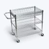 Large Wire 30 in. W x 18 in. D x 30 in. H Utility Cart Chrome Plated Steel Finish by Luxor