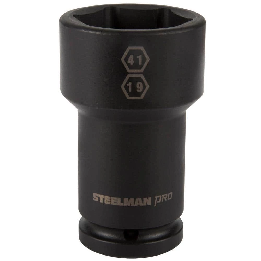 3/4 in. Drive 41 mm and 19 mm Budd Wheel Hex and Square Impact Combo Socket by STEELMAN PRO
