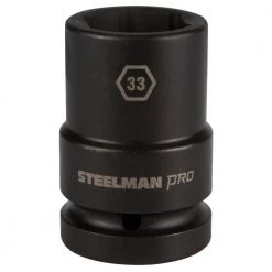 1 in. x 33 mm 6 Point Drive Impact Thin Wall Deep Socket by STEELMAN PRO