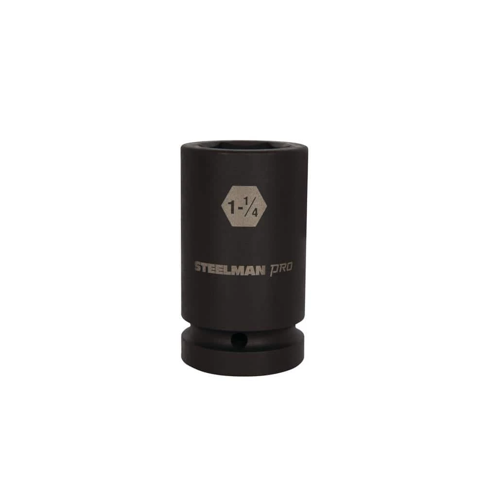 1 in. x 1-1/4 in. D 6 Point Drive Impact Socket by STEELMAN PRO